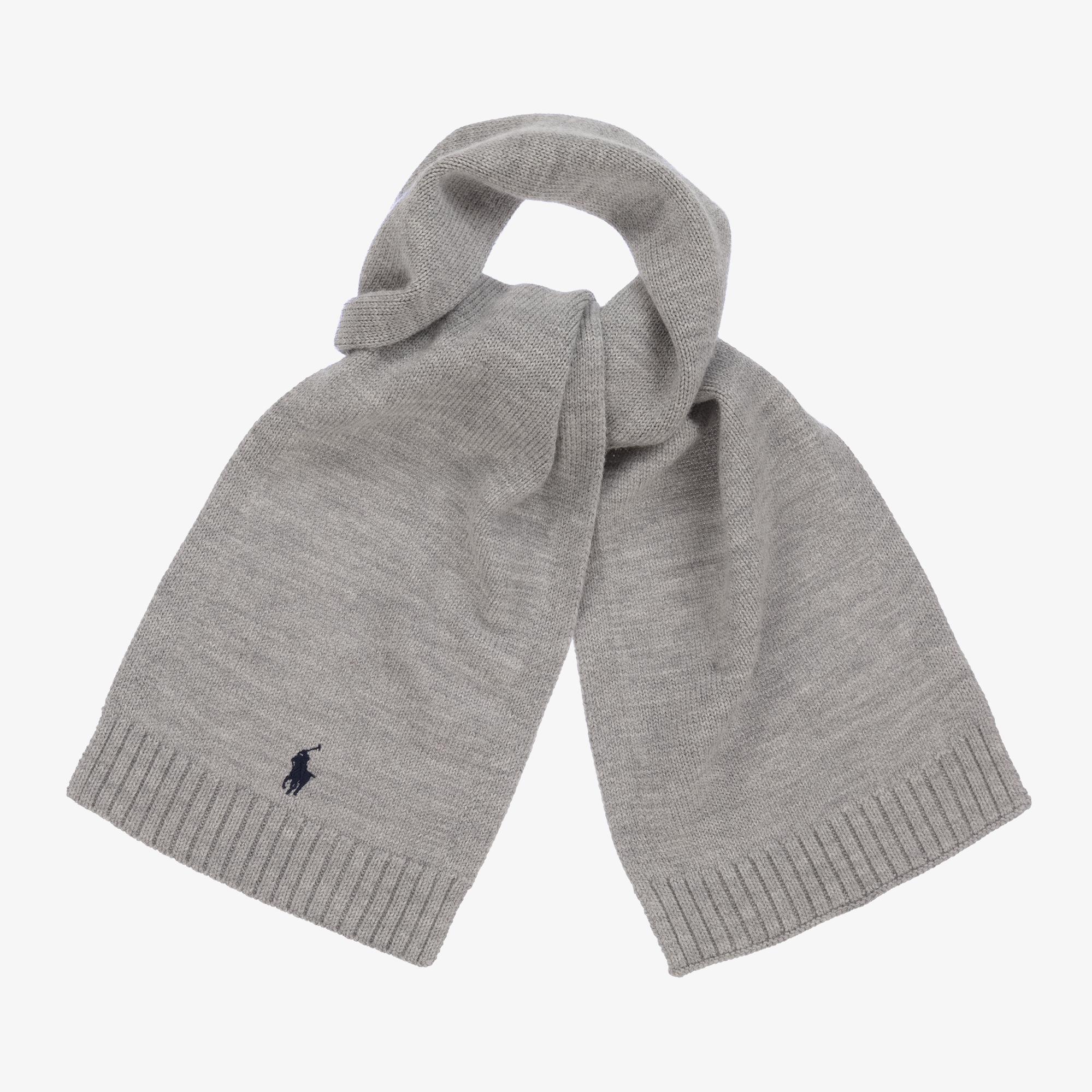 Ralph Lauren Boys Grey Wool Knit Scarf Childrensalon