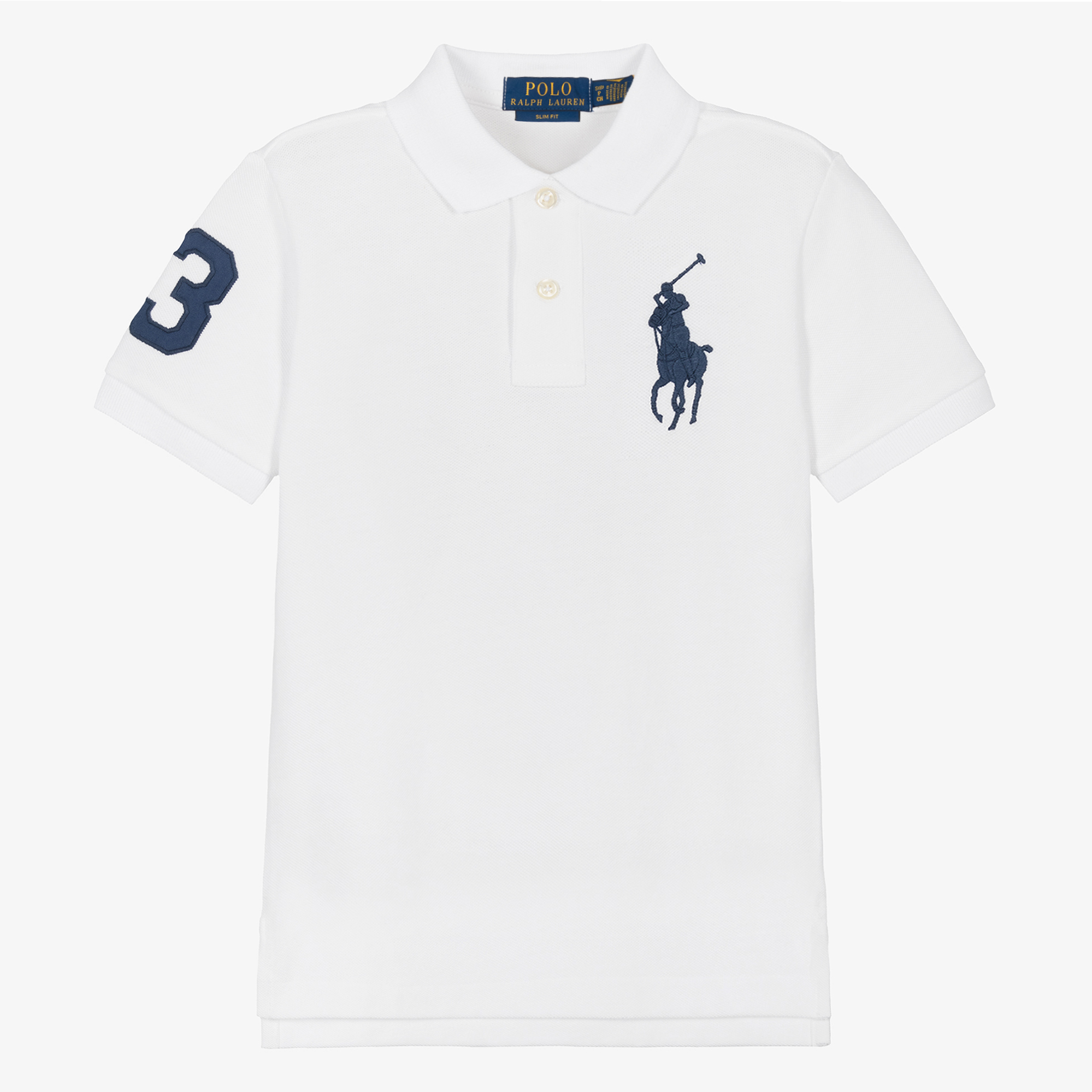 Ralph Lauren Boys White Big Pony Cotton Polo Shirt Childrensalon