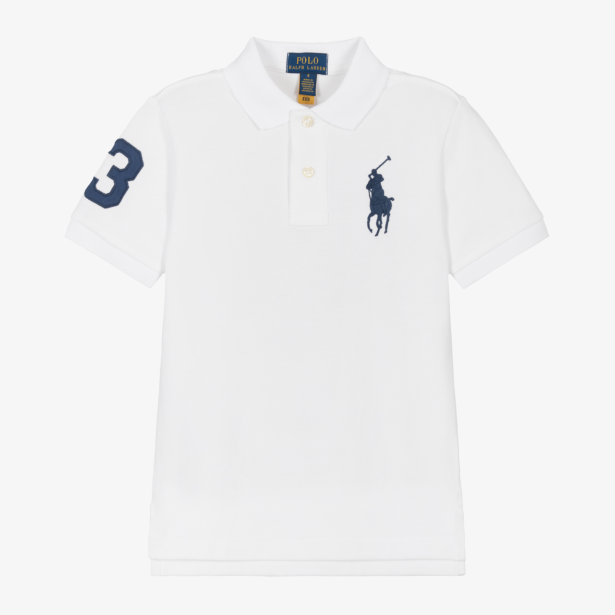 Ralph Lauren Boys White Big Pony Cotton Polo Shirt
