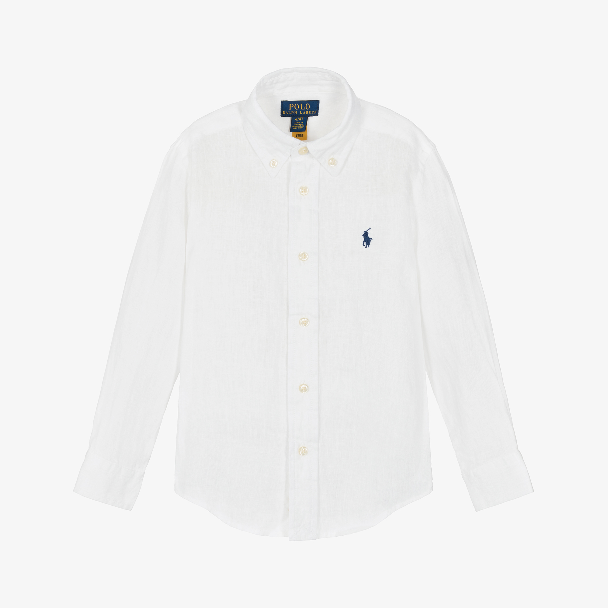 Ralph Lauren - Boys White Linen Shirt | Childrensalon