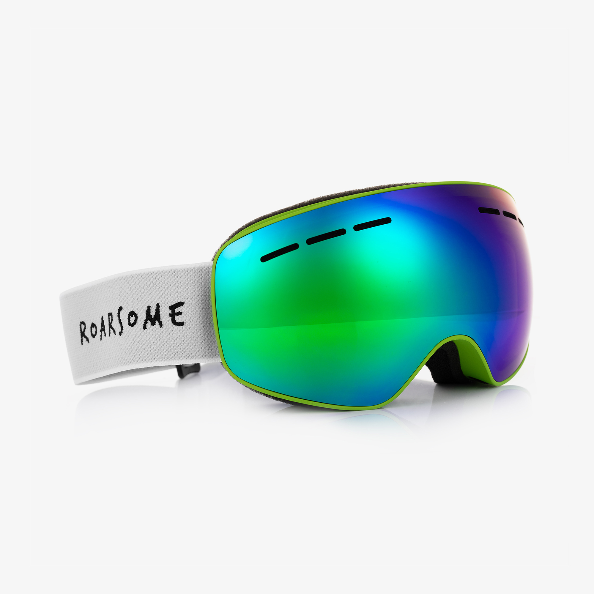 Roarsome Green Polarised Anti-Fog Ski Goggles Childrensalon - Main Image