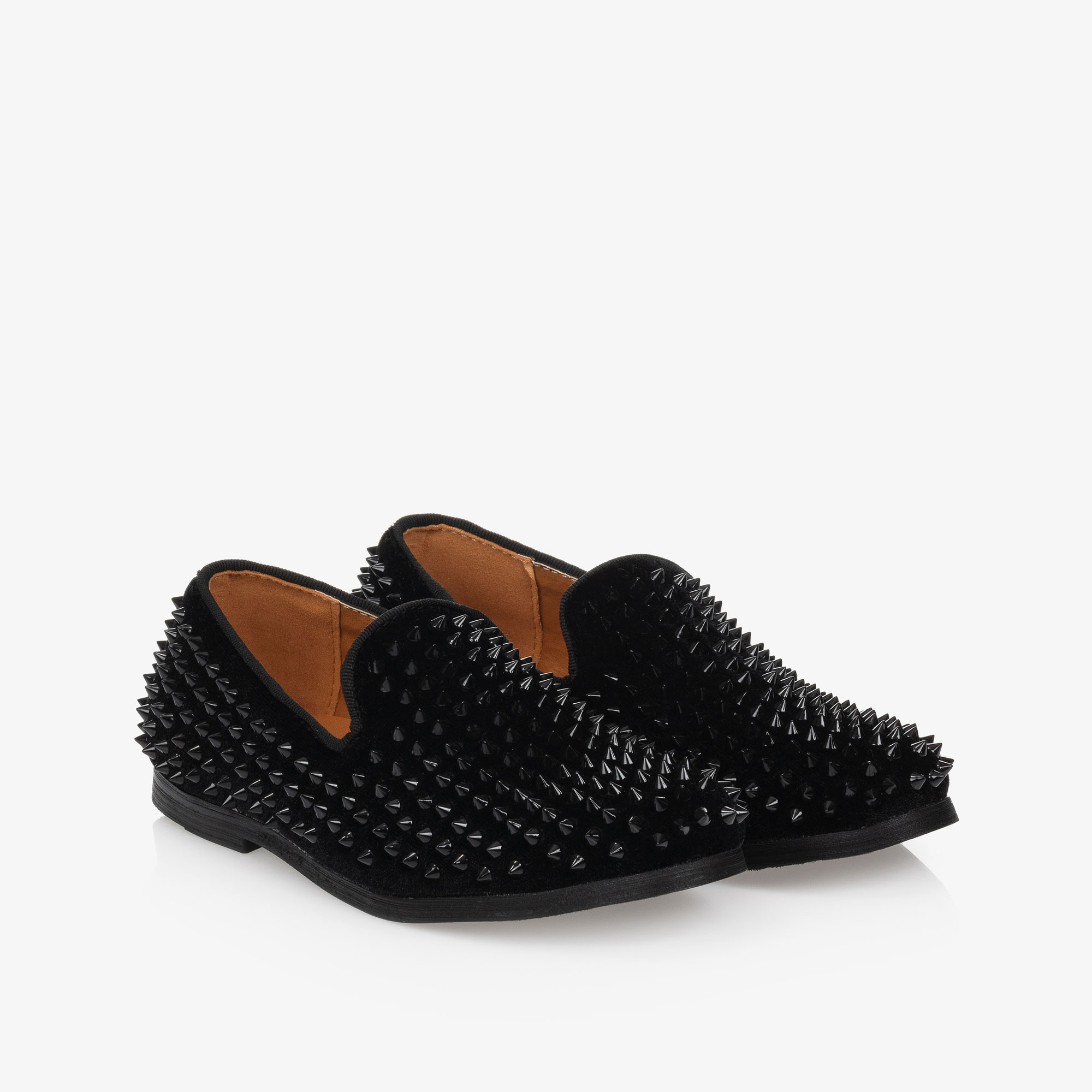Loafers Mens Black Shoes With Spikes Christian Louboutin Black