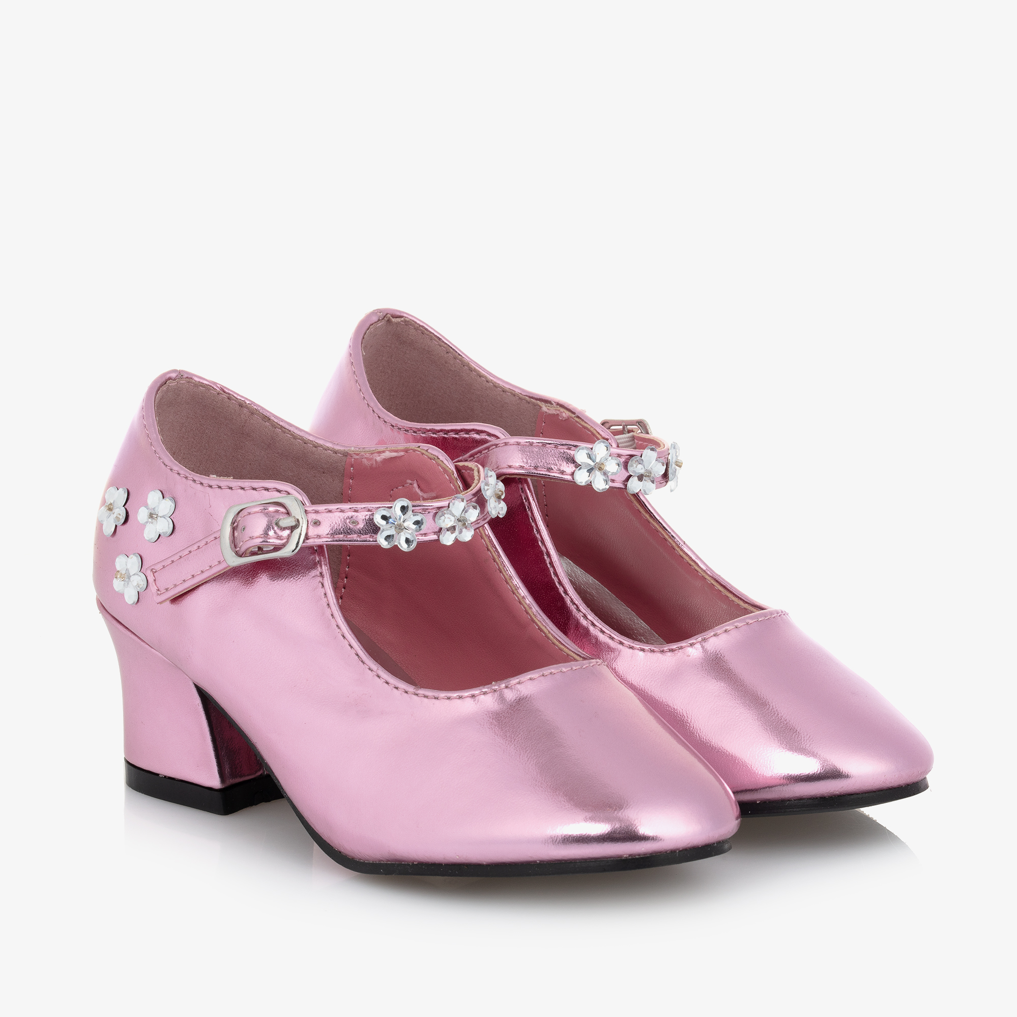 Souza Girls Metallic Pink Heeled Shoes Childrensalon