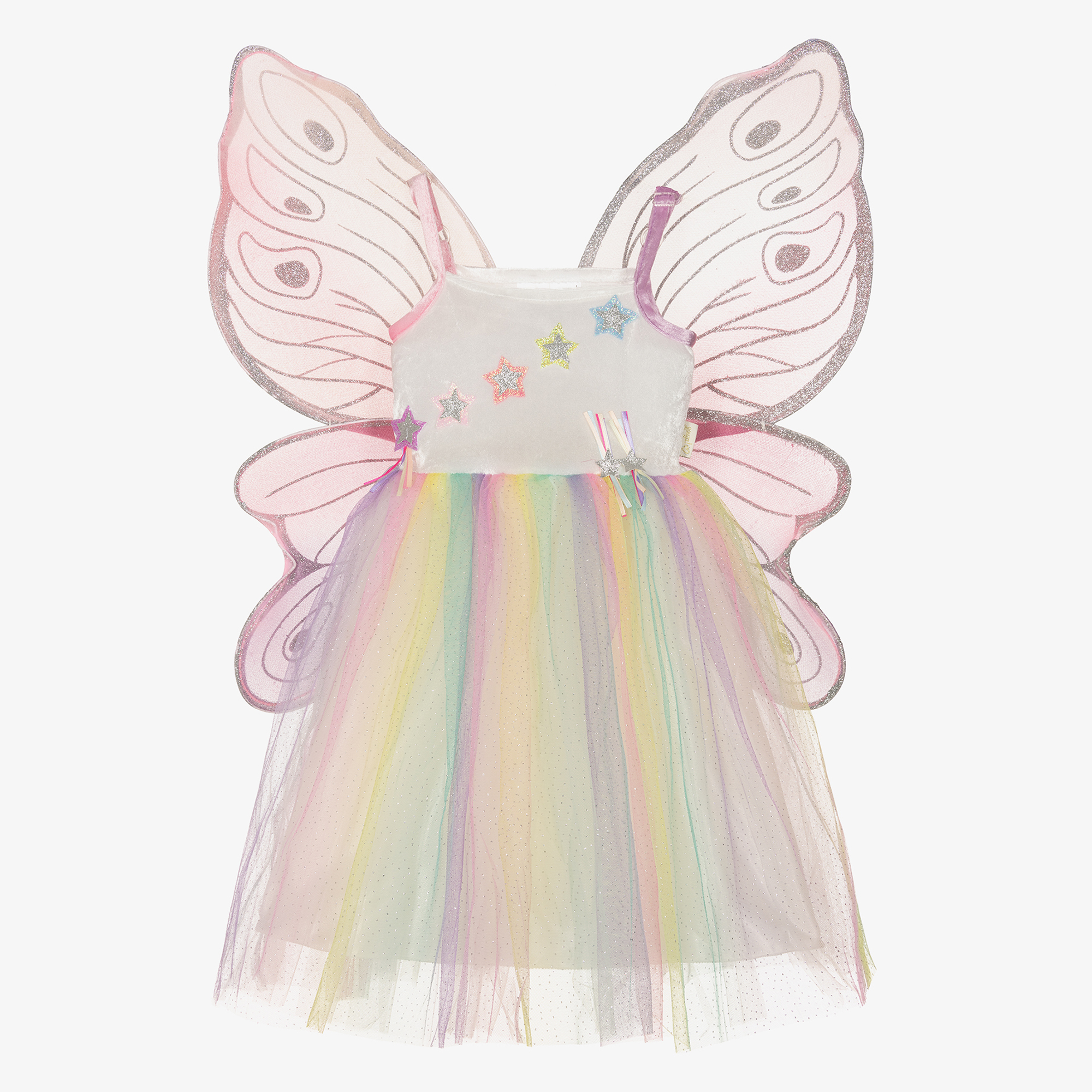 Souza - Girls White & Pink Tulle Fairy Costume | Childrensalon