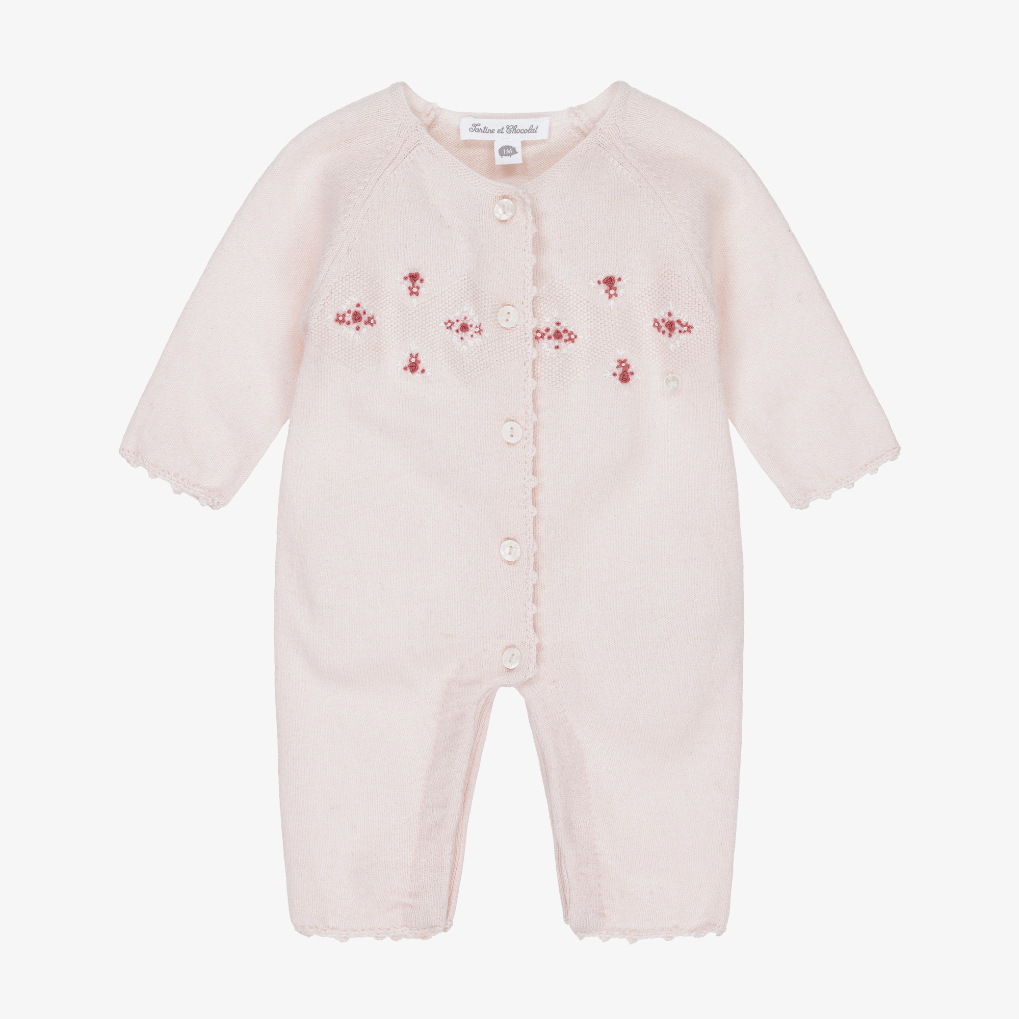 Tartine et Chocolat Baby Girls Pink Cotton Wool Hand