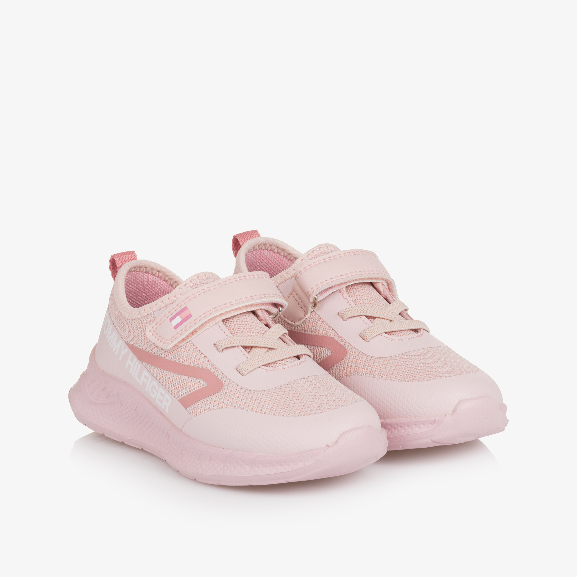 Tommy Hilfiger Pink Velcro Trainers Logo Glitter Trainers Pink