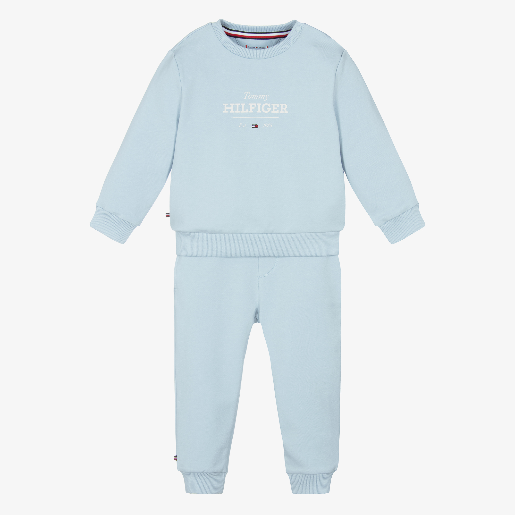 Tommy Hilfiger Light Blue Cotton Baby Tracksuit Childrensalon