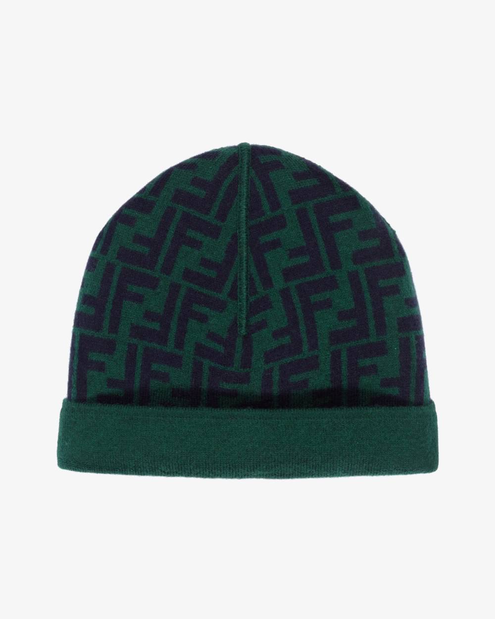 Fendi - Boys Green & Blue Wool & Cashmere Reversible Beanie Hat