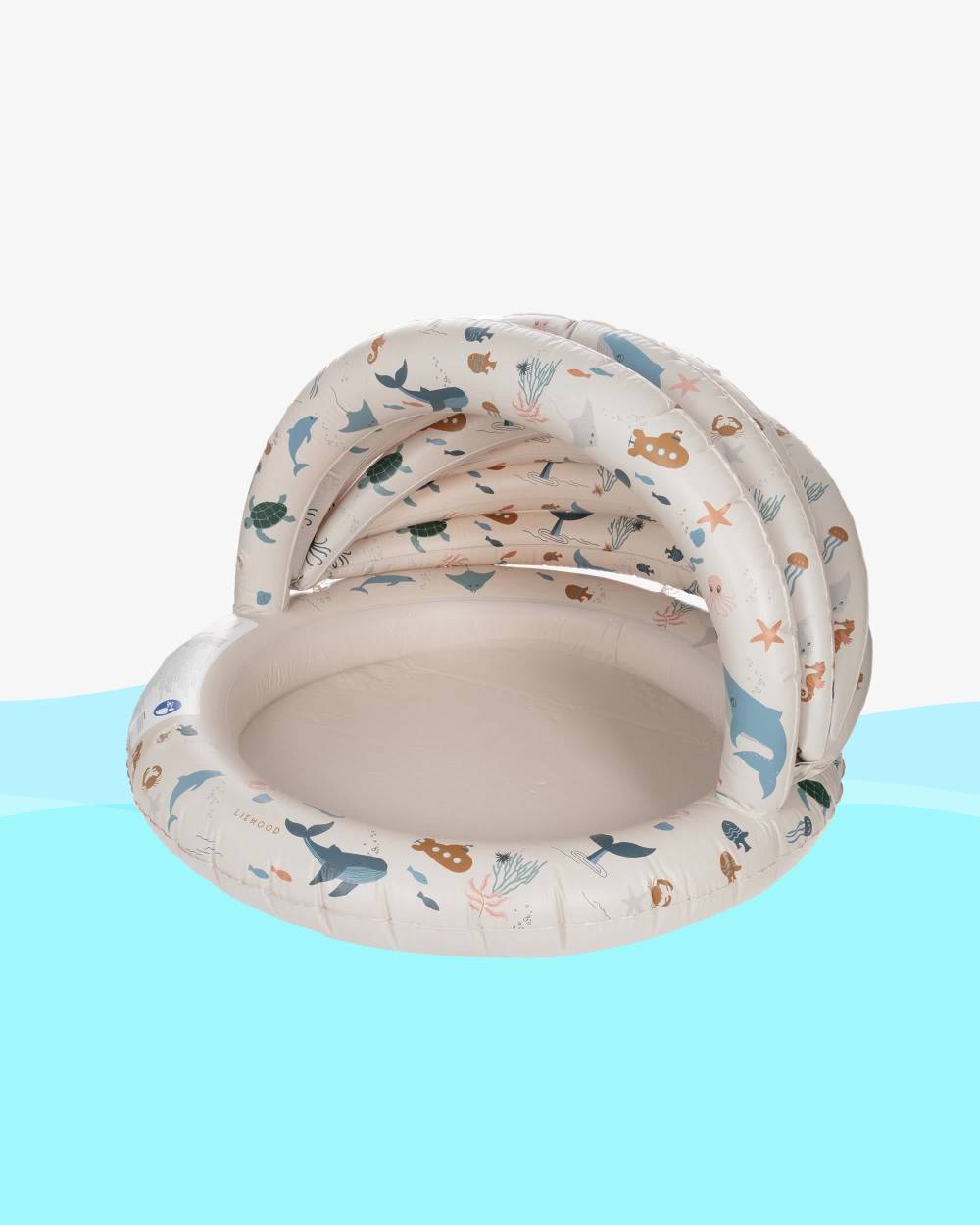 Liewood - Beige Sea Creature Print Paddling Pool (108cm) | Childrensalon