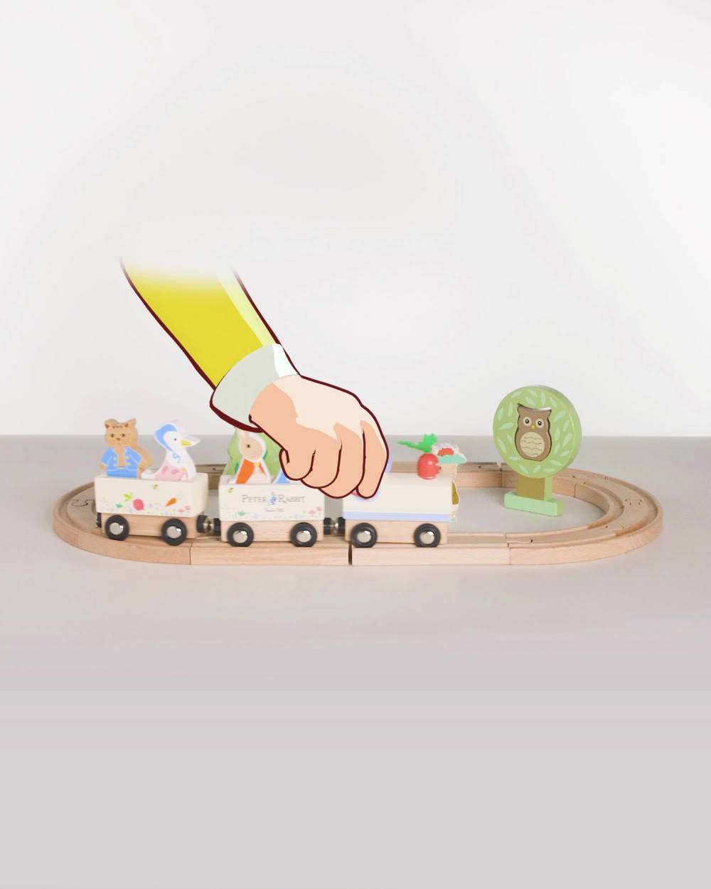 Orange Tree Toys - Peter Rabbit Wooden Train Set (56cm) | Childrensalon