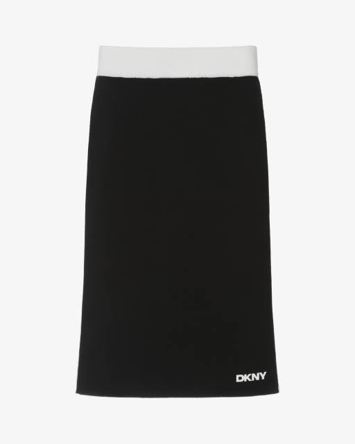 DKNY-Girls Black & White Reversible Jersey Pencil Skirt | Childrensalon