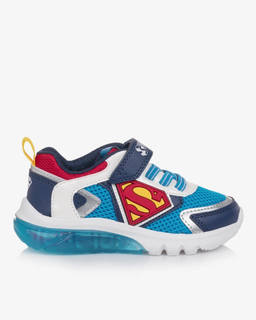Geox-Boys Blue DC Comics Superman Light Up Trainers | Childrensalon