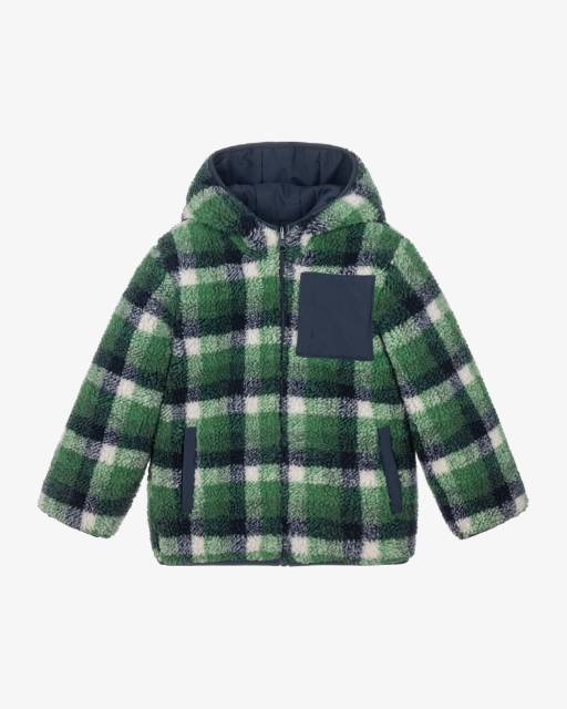 iDO-Boys Green Sherpa Fleece Reversible Jacket | Childrensalon