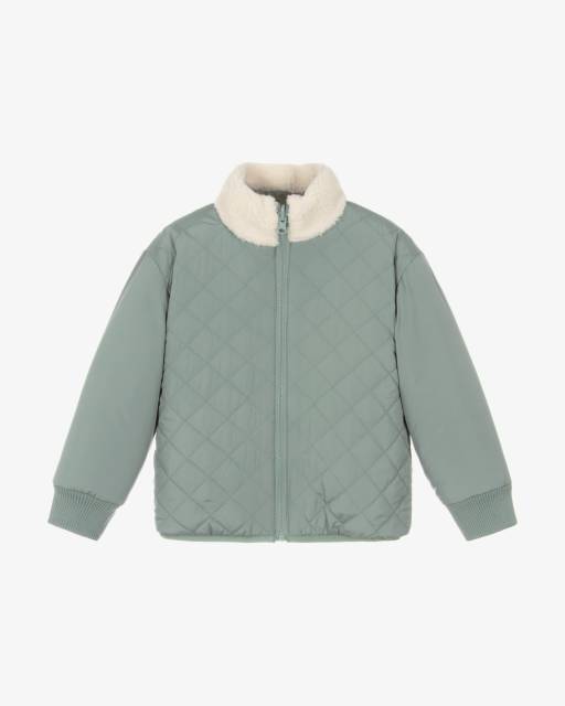 Joyday-جاكيت شيربا قابل للانعكاس لون أخضر وعاجي | Childrensalon