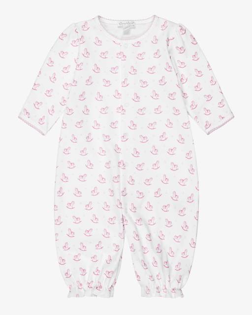 Kissy Kissy-Girls White & Pink Gingham Rockers Converter Gown | Childrensalon