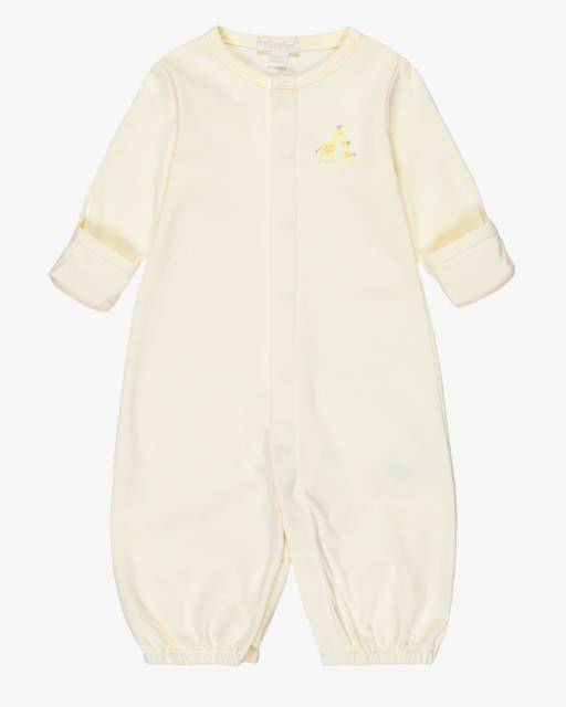 Kissy Kissy-Yellow Giraffe Love Pima Cotton Converter Gown | Childrensalon