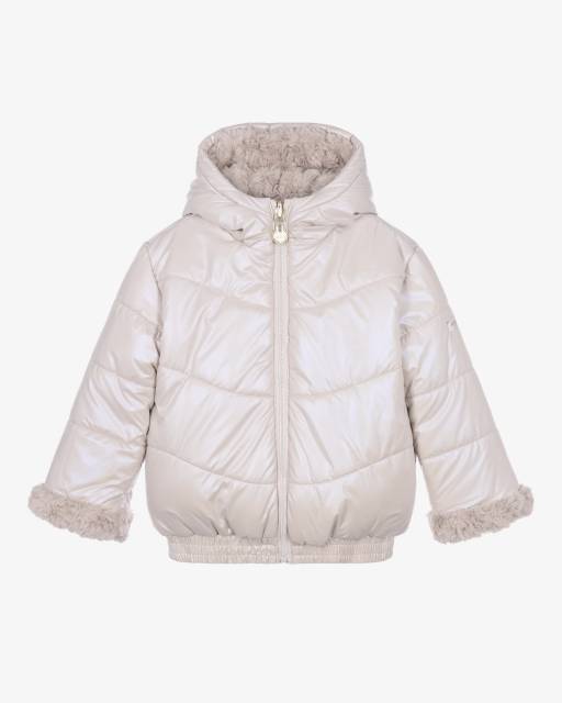 Le Chic-Girls Beige Reversible Padded Jacket | Childrensalon