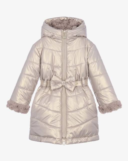 Le Chic-Girls Gold Reversible Puffer Coat | Childrensalon
