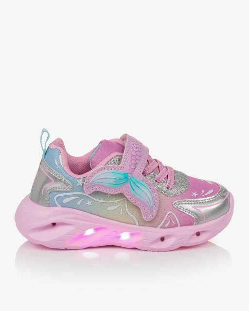 Lelli Kelly-Girls Glittery Pink Mermaid Light-Up Trainers  | Childrensalon