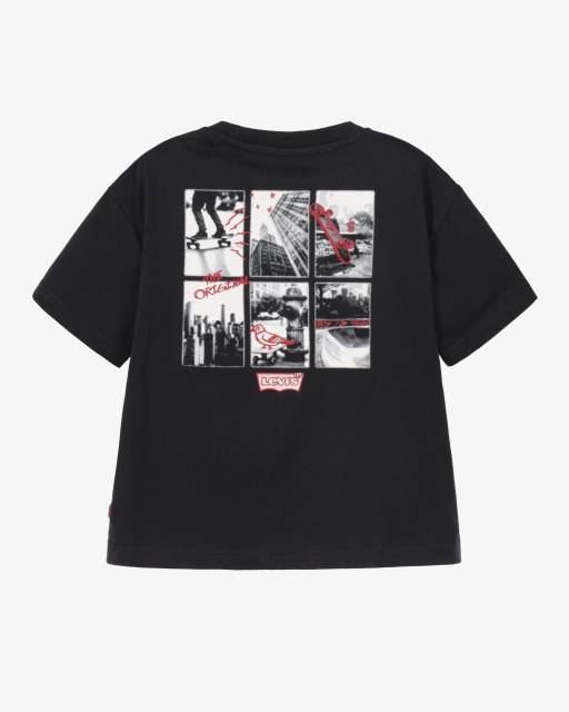 Levi's-Boys Black T-Shirt with Skateboard Graphics | Childrensalon