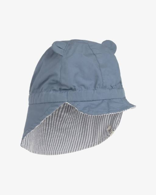 Liewood-Blue Organic Cotton Reversible Sun Hat | Childrensalon