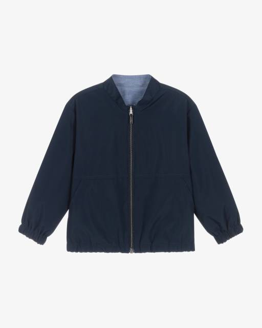 Mayoral-Boys Blue Cotton Reversible Jacket | Childrensalon