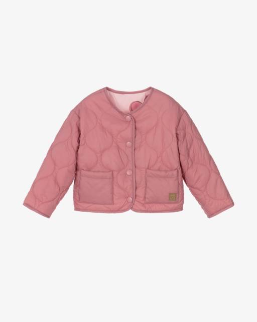 Mayoral-Girls Pink Reversible Quilted Jacket | Childrensalon