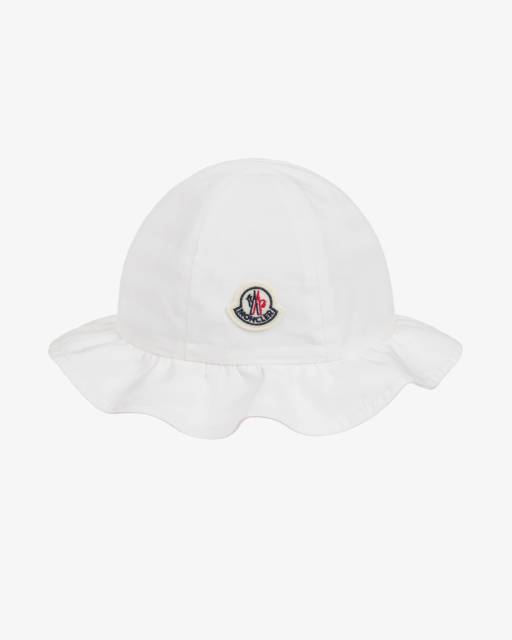 Moncler Enfant-Girls Reversible Pink & White Striped Sun Hat | Childrensalon