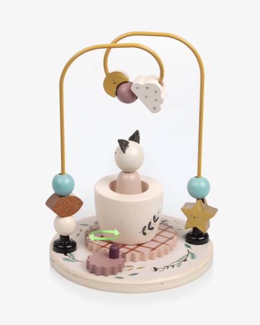 Moulin Roty-Beige & Pink Bead Activity Toy (23cm) | Childrensalon