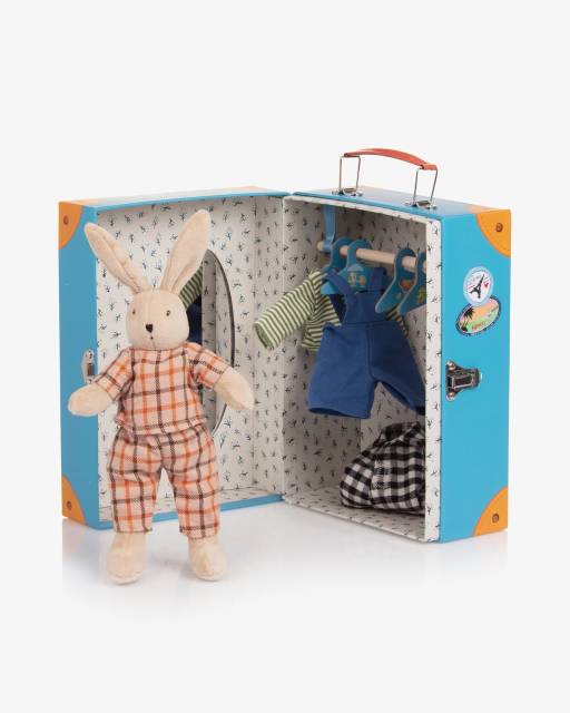 Moulin Roty-Sylvain's Wardrobe In A Suitcase Toy (18.5cm) | Childrensalon