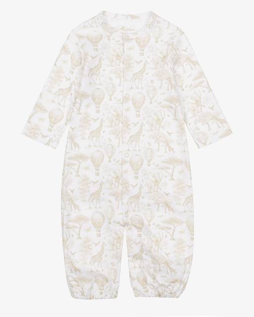 My Little Pie-Beige Supima African Animals Toile de Jouy Converter Gown | Childrensalon