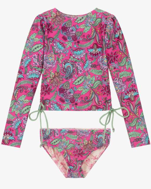 Olga Valentine-Girls Pink Paisley Print Tankini (UPF50+) | Childrensalon