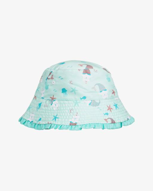 Playshoes-Зеленая двусторонняя панама для девочек UPF40+ | Childrensalon