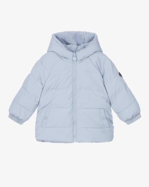 Tartine et Chocolat-Boys Reversible Puffer Jacket in Pale Blue | Childrensalon