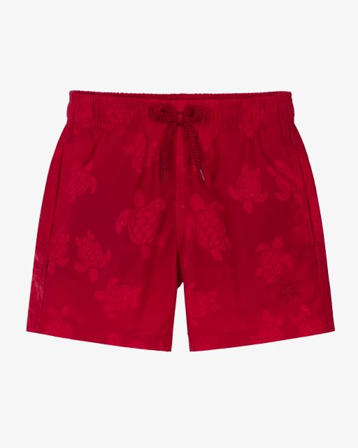 Vilebrequin-Boys Red Water Reactive Swim Shorts with Turtle Logo | Childrensalon